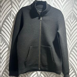 Trient Herringbone  track black zip up jacket